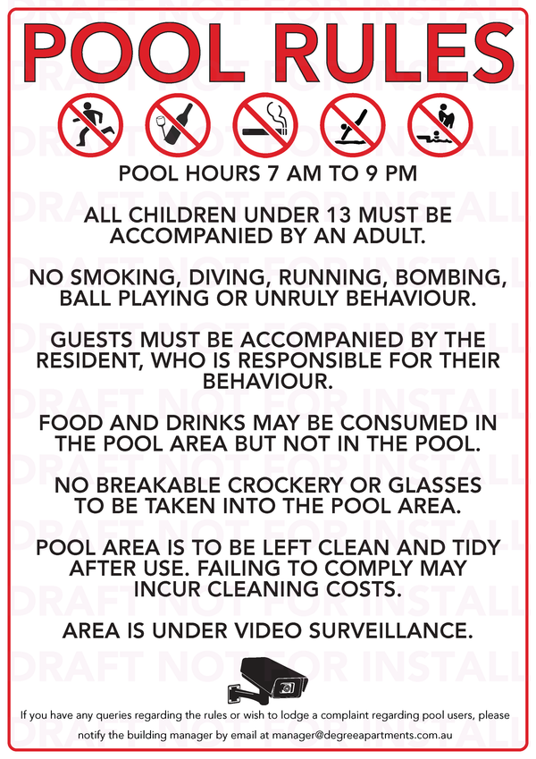 Pool Rules Signs and Other Solutions