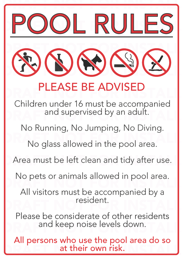 Pool Rules Signs and Other Solutions