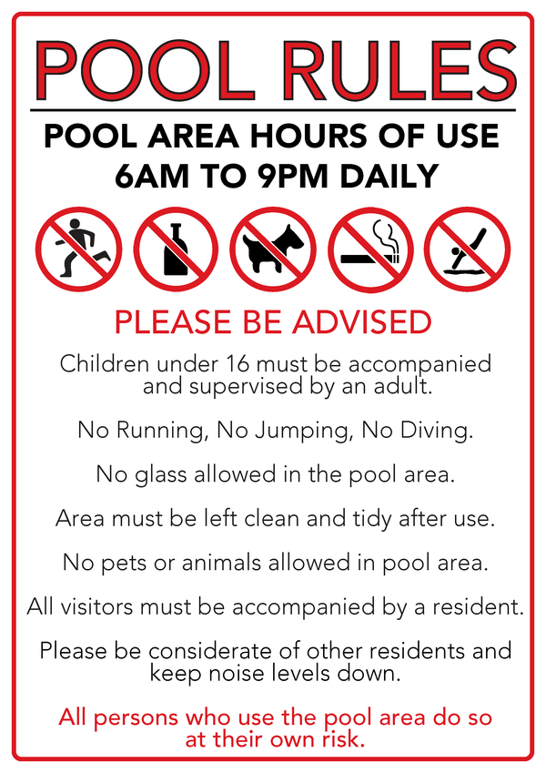 Pool Rules Signs and Other Solutions - www.cprsigns.com.au