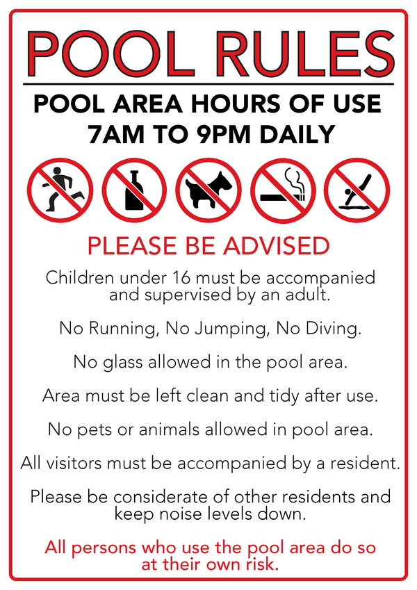 Pool Rules Signs and Other Solutions - www.cprsigns.com.au