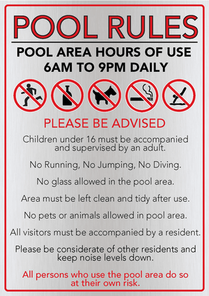 Pool Rules & Depth Signs | Essential Compliance Signage - www.cprsigns.com.au