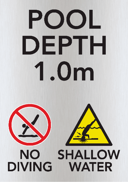 No Diving - Pool Depth Signs