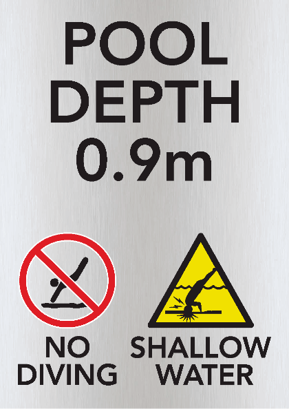 No Diving - Pool Depth Signs