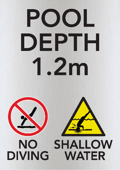 No Diving - Pool Depth Signs