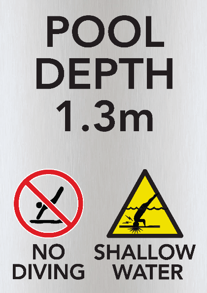 No Diving - Pool Depth Signs