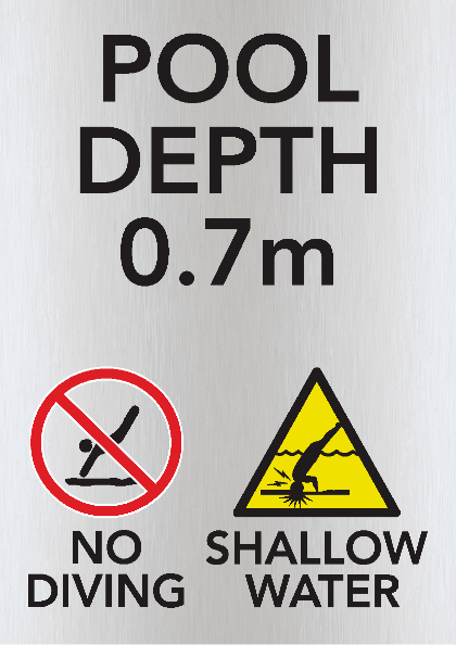 No Diving - Pool Depth Signs