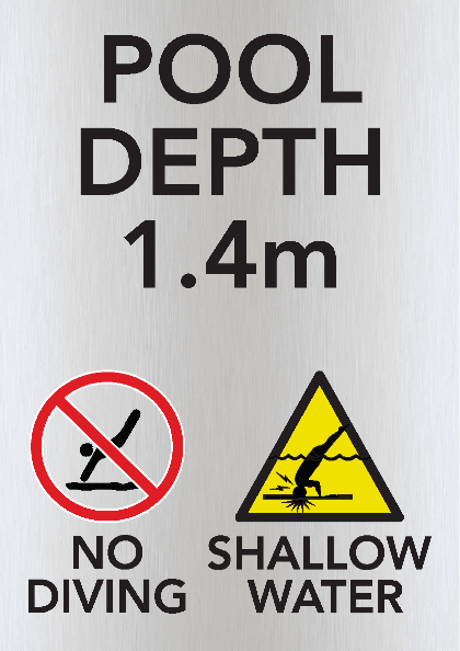 No Diving - Pool Depth Signs