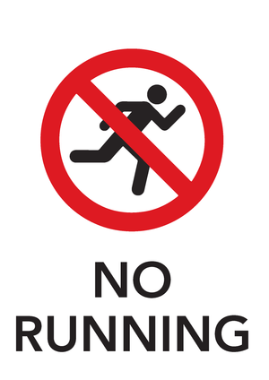 No Bombing, No Diving & No Running Pool Signs