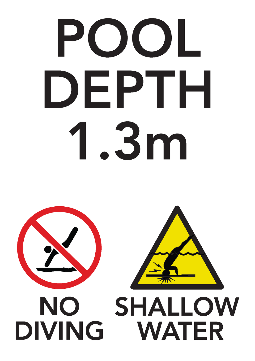 Durable Pool Depth Signs - Customisable Safety Signs for Pools – www ...