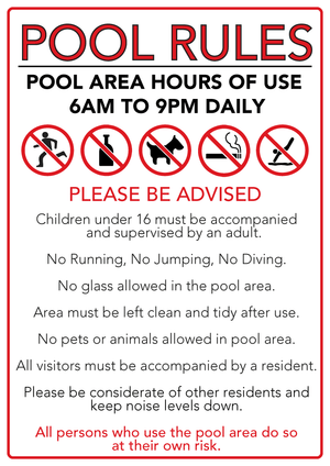Pool Rules Signs and Other Solutions - www.cprsigns.com.au