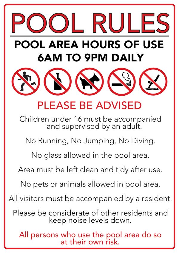 Pool Rules Signs and Other Solutions for Property Managers