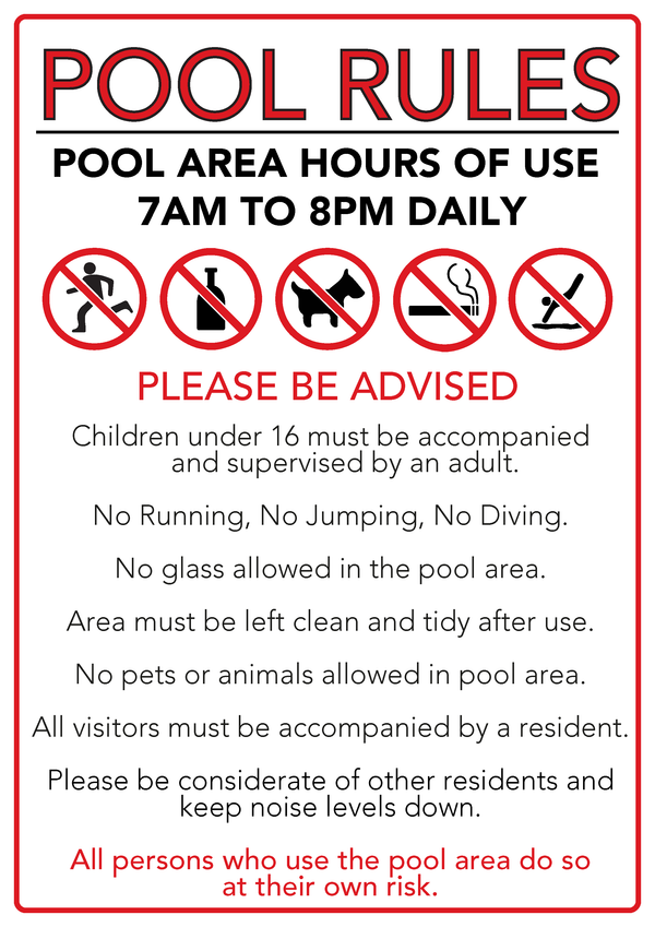 Pool Rules Signs and Other Solutions for Property Managers