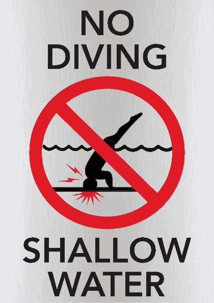 No Diving - Pool Depth Signs