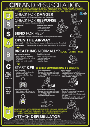 Black acrylic-look CPR and resuscitation sign with Hot Pink design, reverse printed with UV inks on clear acrylic