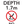 Brushed aluminium pool depth marker sign 7m with no diving and shallow water warning symbols