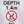 Brushed aluminium pool depth marker sign 1m with no diving and shallow water warning symbols