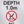 Brushed aluminium pool depth marker sign 5m with no diving and shallow water warning symbols