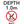 Brushed aluminium pool depth marker sign 1.7m with no diving and shallow water warning symbols