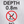 Brushed aluminium pool depth marker sign 8m with no diving and shallow water warning symbols
