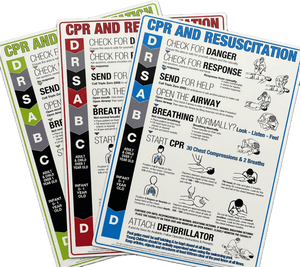 White aluminium CPR and resuscitation sign with Burnt Orange design for Australian pool areas